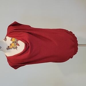 MICHAEL KORS red metalic capped sleeves top.  Size Medium.